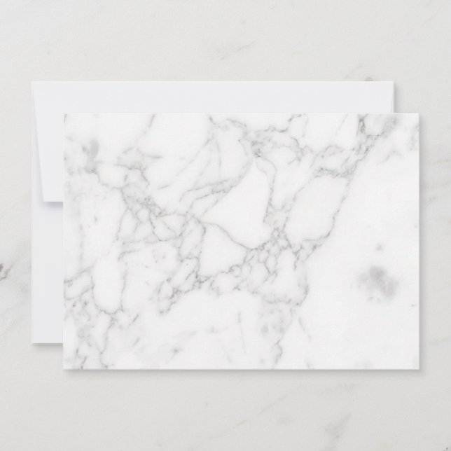 White Marble Save The Date (Front)