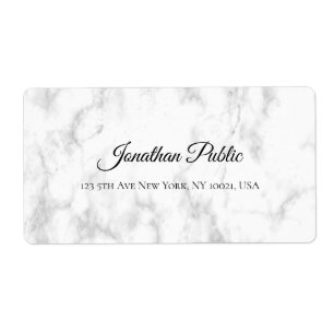 White Marble Script Luxurious Elegant Shipping