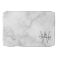 White Marble Script Personalised Monogram and Name