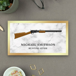 White Marble Shotgun Rifle Gun Shop Gunsmith Business Card