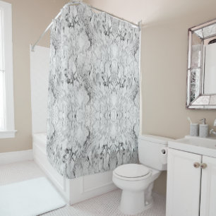 White Marble Shower Curtain