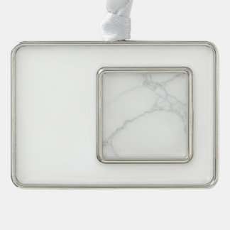White Marble Silver Plated Framed Ornament
