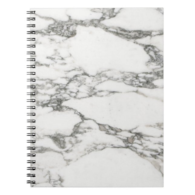 White Marble Spiral Notebook (Front)