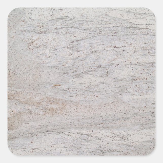 White Marble Square Sticker (Front)