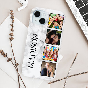 White Marble Stone Pattern iPhone 15 Case