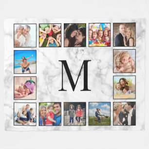 White Marble Stone Pattern Fleece Blanket
