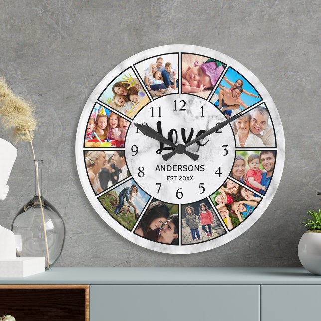 White Marble Stone Pattern Large Clock (Creator Uploaded)