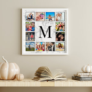 White Marble Stone Pattern Photo Print