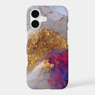 White Marble Swirl with Liquid Gold