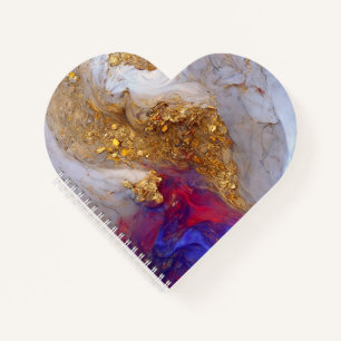 White Marble Swirl with Liquid Gold Notebook