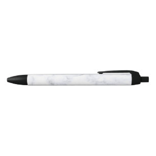 White Marble Texture Black Ink Pen