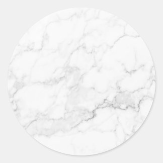 White Marble Texture Classic Round Sticker