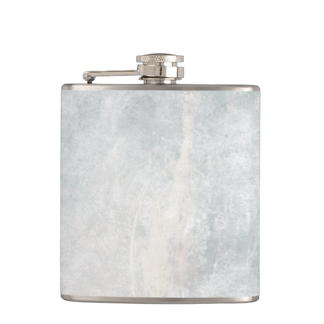 White Marble Texture Hip Flask (Front)