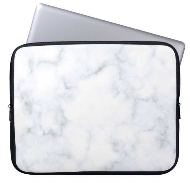 White Marble Texture Laptop Sleeve (Front)