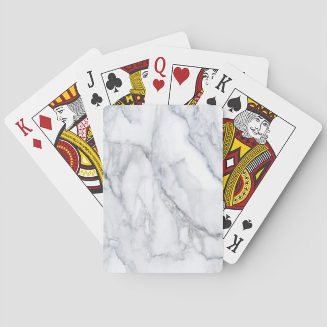 White Marble Texture Playing Cards (Back)