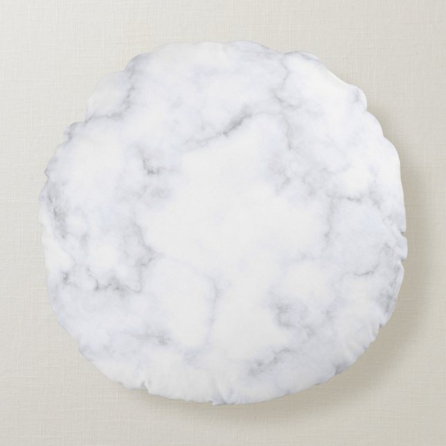 White Marble Texture Round Cushion (Front)