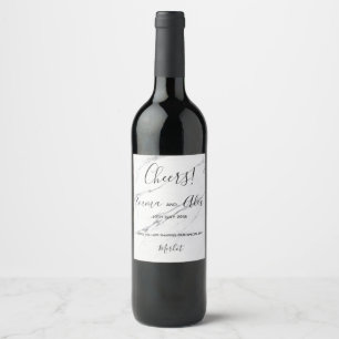 White Marble Texture Wine Bottle label