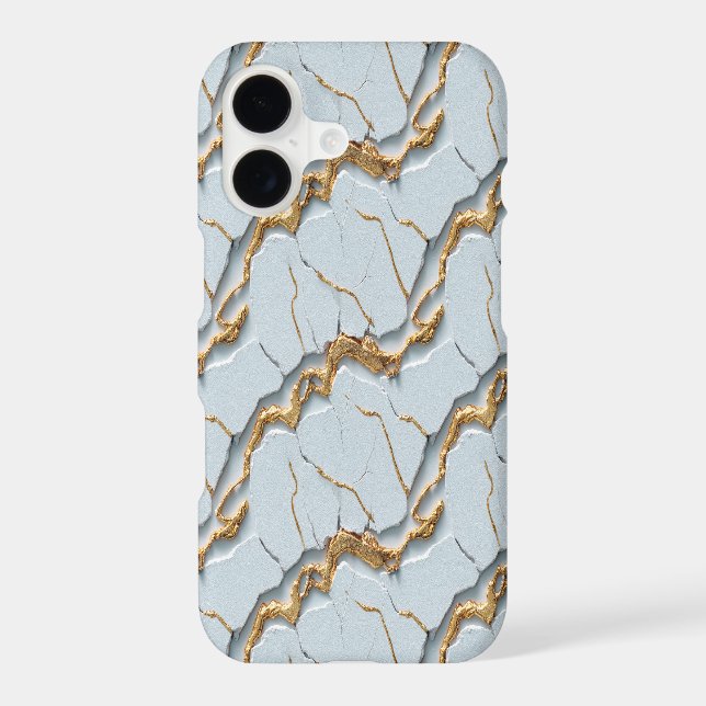White Marble Texture with Cracked Gold Veins (Back)