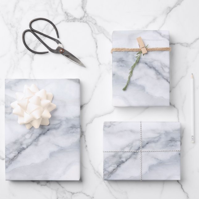 White Marble Texture Wrapping Paper Sheet (Front)