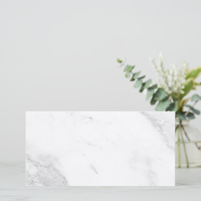 White Marble Thank You Card (Standing Front)