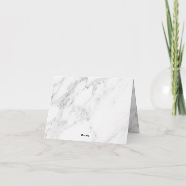 White Marble Thank You Card (Back)