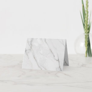 White Marble Thank You Card