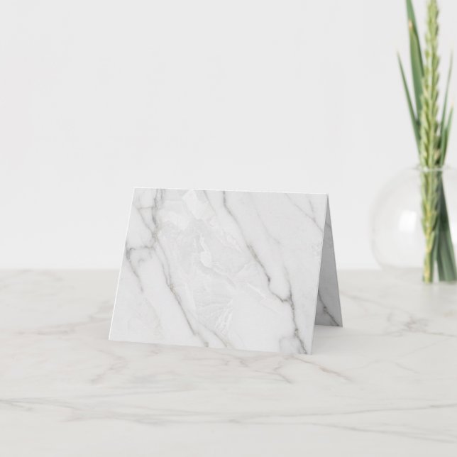 White Marble Thank You Card (Front)