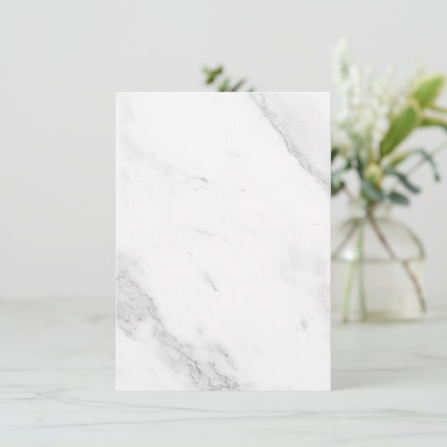 White Marble Thank You Card (Standing Front)
