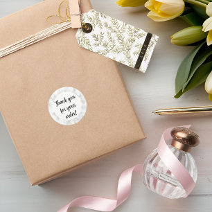 White marble Thank You  Classic Round Sticker