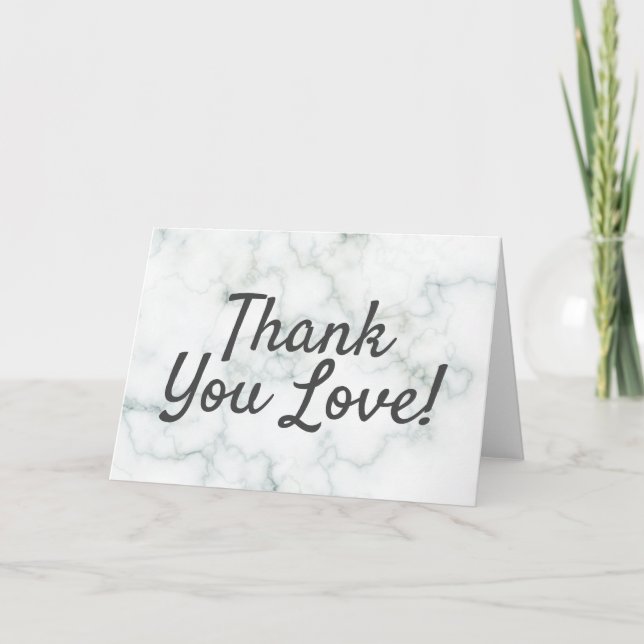 White Marble Thank You Love Card (Front)