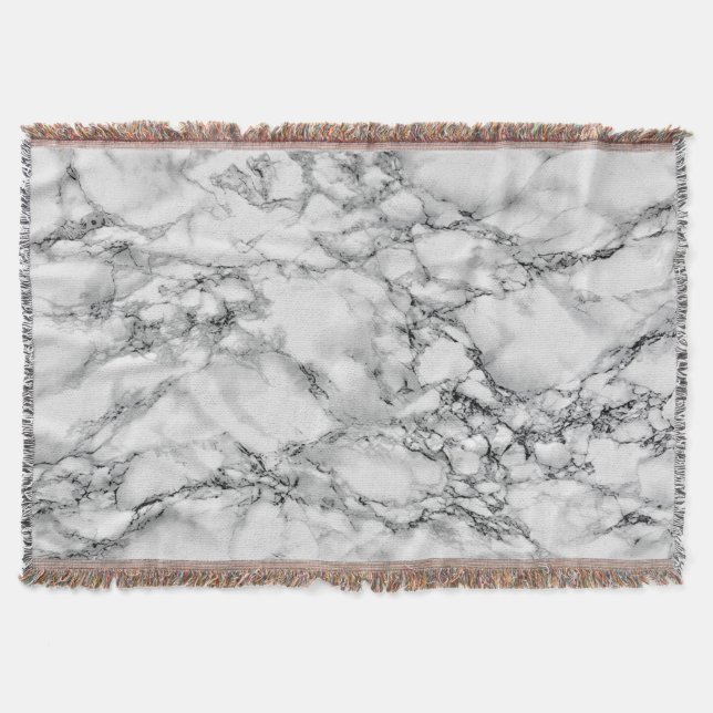 White Marble Throw Blanket (Front)