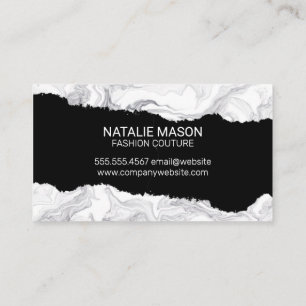 White Marble   Torn Effect Business Card