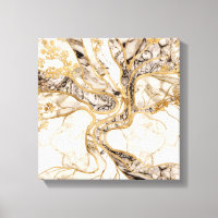 White Marble Tree of Life Abstract