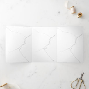 White Marble Tri-Fold Announcement