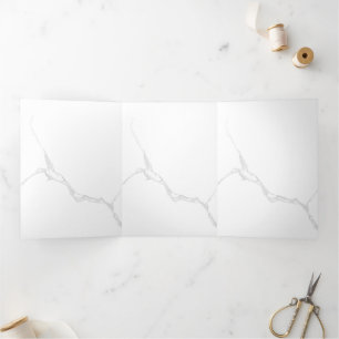 White Marble Tri-Fold Holiday Card