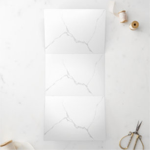 White Marble Tri-Fold Holiday Card