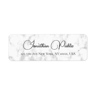 White Marble Typography Template Shipping Address