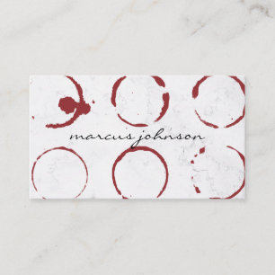 White Marble Wine Stain Glass Business Card
