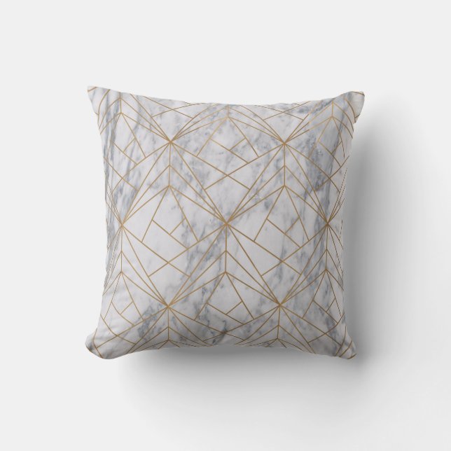 white marble with gold inlay cushion (Front)