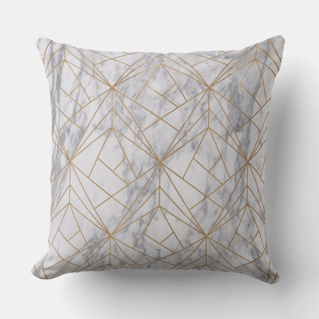 white marble with gold inlay cushion (Front)