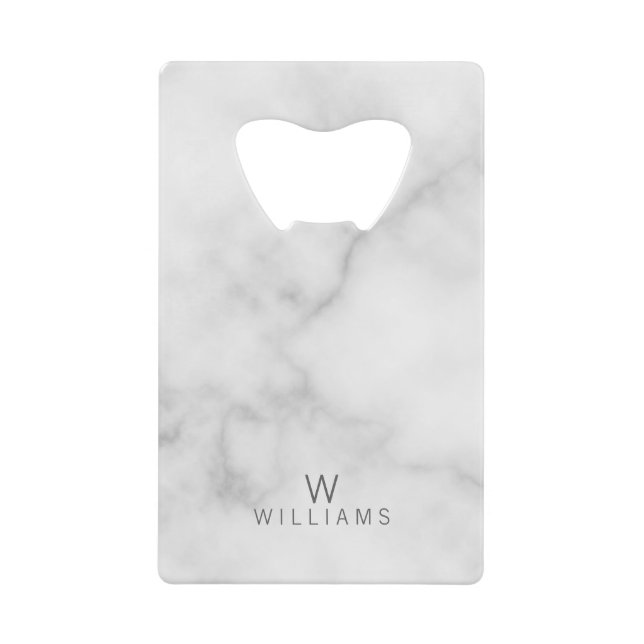 White Marble with Personalised Monogram and Name (Front)
