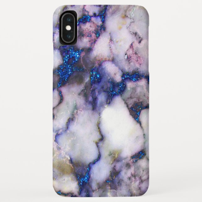 White Marble With Pink And Blue Glitter Case-Mate iPhone Case (Back)