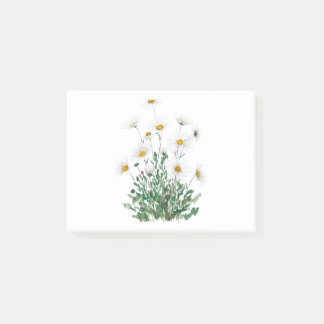 white Margaret daisy watercolor Post-it Notes