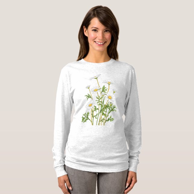 White Marguerite Daisy T-Shirt (Front Full)