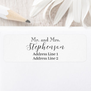 White Married Couple Return Address Labels
