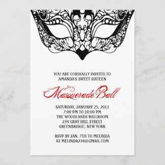 White Masquerade Invitations