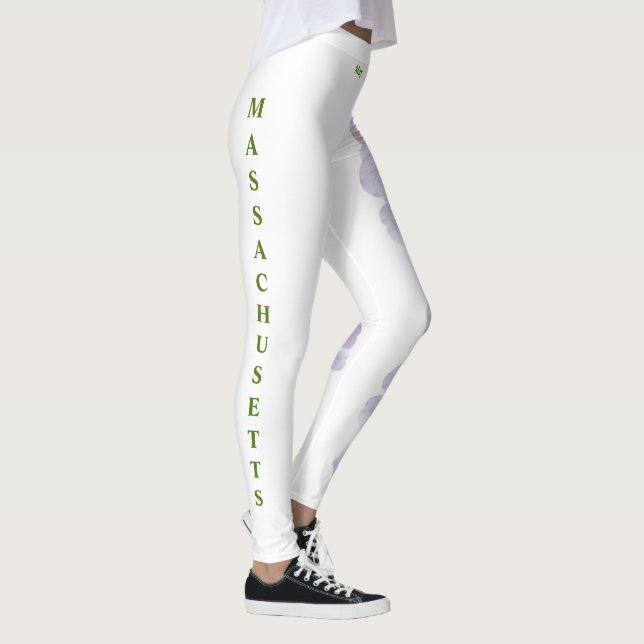 White Massachusetts State Mayflower Leggings (Right)