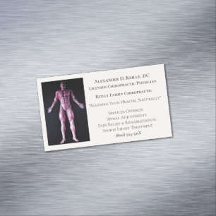 White Massage Therapy Chiropractic Doctor Medical Magnetic Business Card