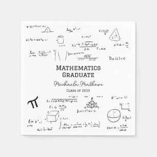 White Mathematics Graduate Class of Graduation Napkin