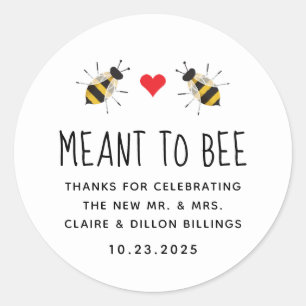 White Meant to Bee Honey Wedding Favor Tag